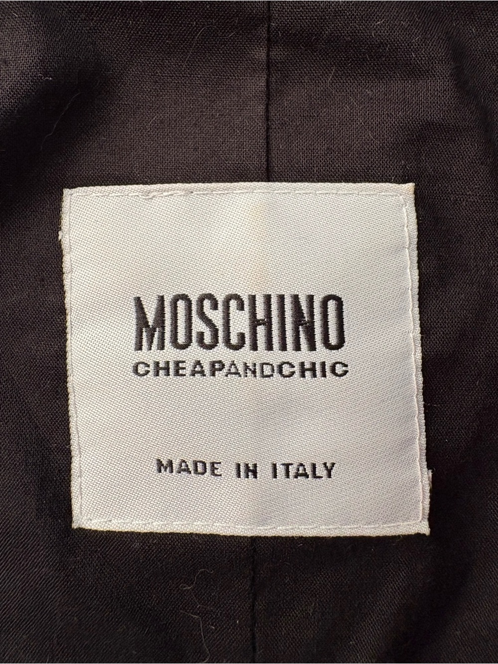 Moschino Rare 2-Piece Skirt Suit Black Ribbon Floral Appliqué Vintage Y2K Sz 10 - Picture 10 of 14